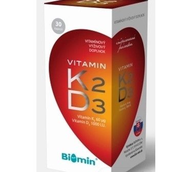 Biomin Vitamin K2 + D3 1000 I.U.: kapsule, cena a účinky