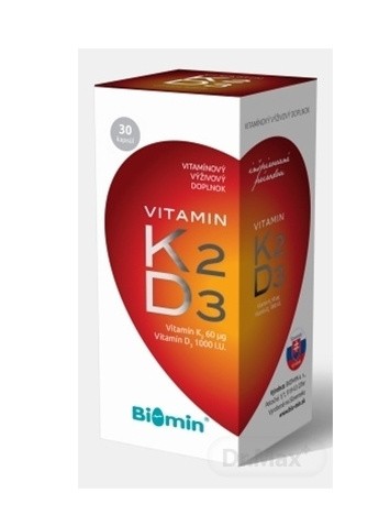 Biomin Vitamin K2 + D3 1000 I.U.: kapsule, cena a účinky