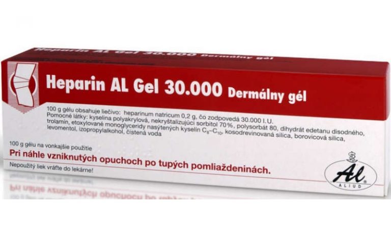 Heparin AL Gel 30.000: cena, účinky, použitie a skúsenosti