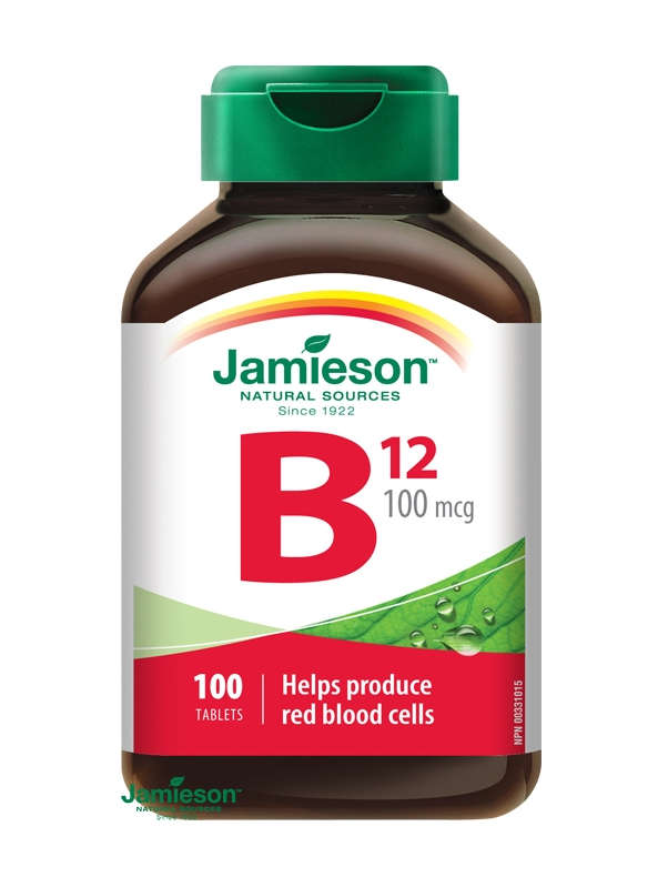 Jamieson Vitamín B12 Metylkobalamín 100 µg: cena a účinky